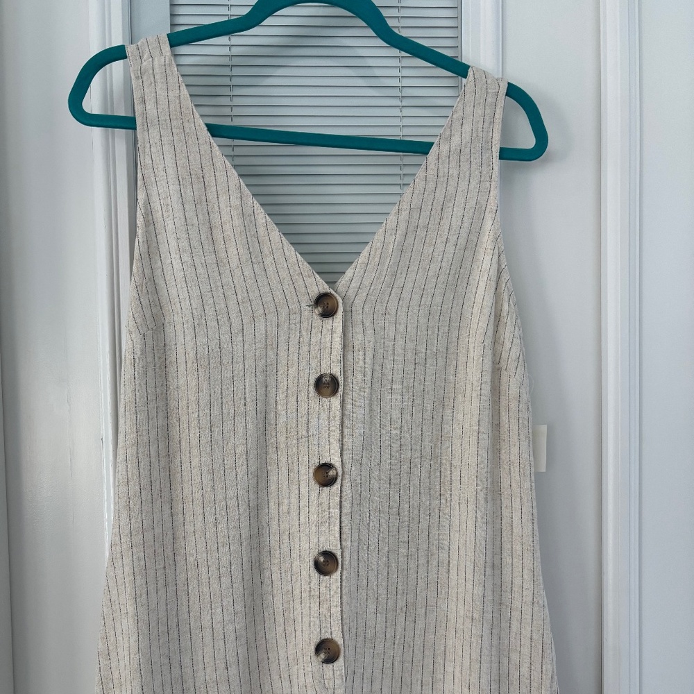 NWT Topshop Wide Leg Linen Blend Jumpsuit Sz 8 - Picture 2 of 8